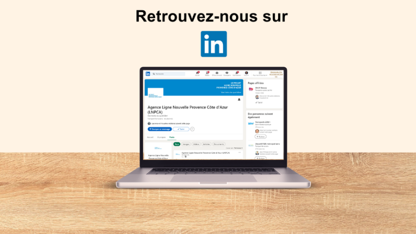 Visuel d'un ordinateur affichant la page LinkedIn du projet